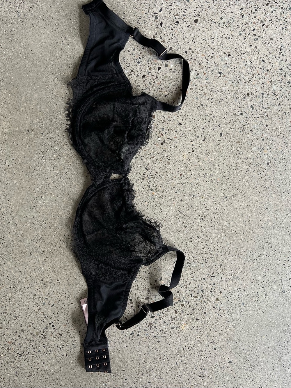 Victoria's Secret Black Lace Underwire Bra - Sheer Overlay
